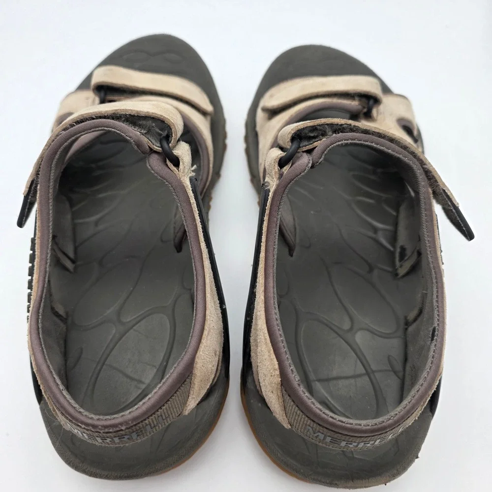 Merrell Kahuna 4 Hiking Sandals Mens 12 Tan Suede Vibram Sole Sport Trail